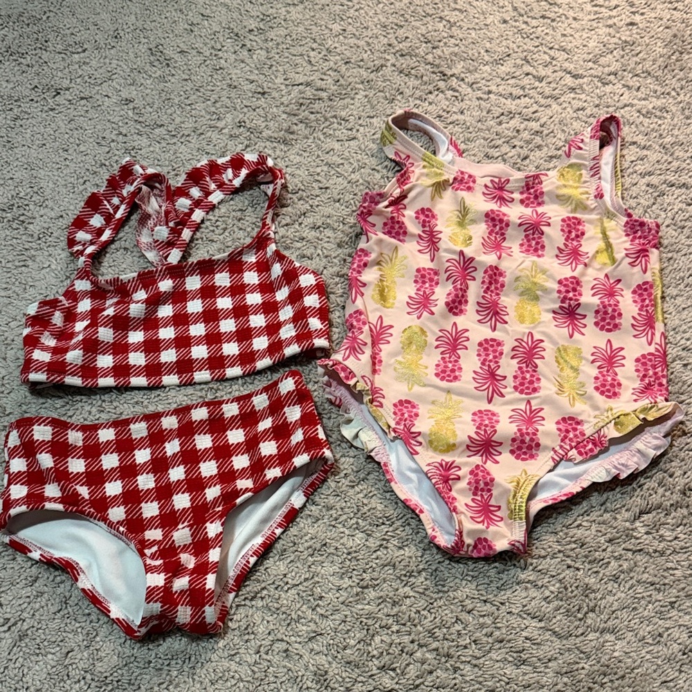 Cat & Jack Red and Pink Kids Swim Set